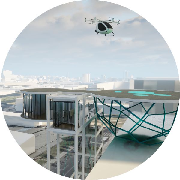 Vertipuerto en trama urbana